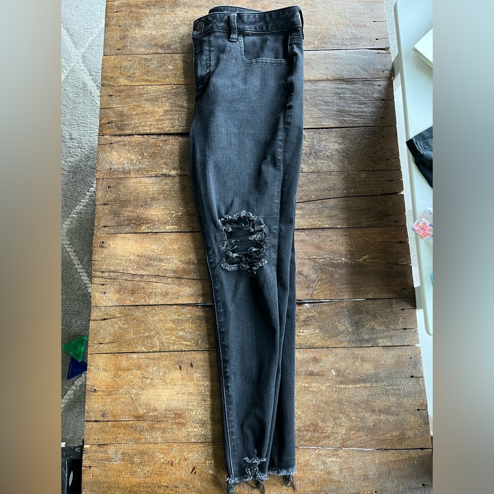 Black/Gray Distressed Jeans
